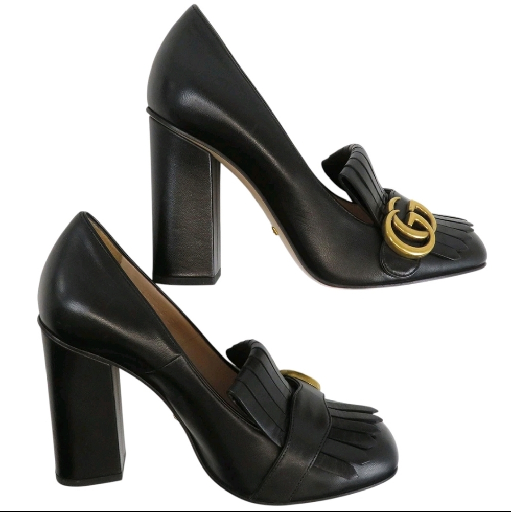 Gucci Marmont GG Mid Heel Loafers - Picture 4 of 13